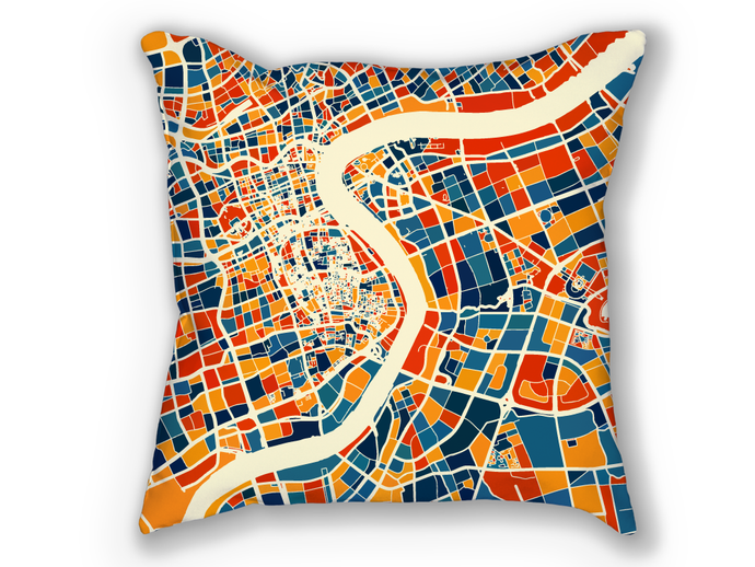 Shanghai Map Pillow - China Map Pillow 18x18