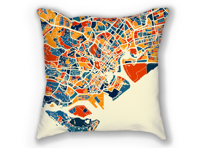 Singapore Map Pillow - Malay Peninsula Map Pillow 18x18