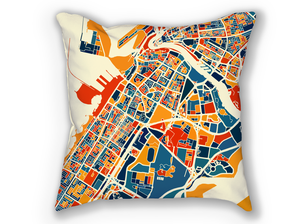 Dubai Map Pillow - United Arab Emirates Map Pillow 18x18