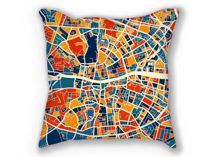 Dublin Map Pillow - Ireland Map Pillow 18x18