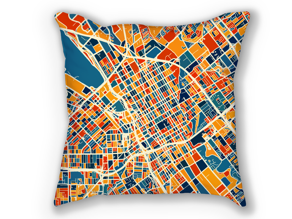 San Jose Map Pillow - Sj Map Pillow 18x18