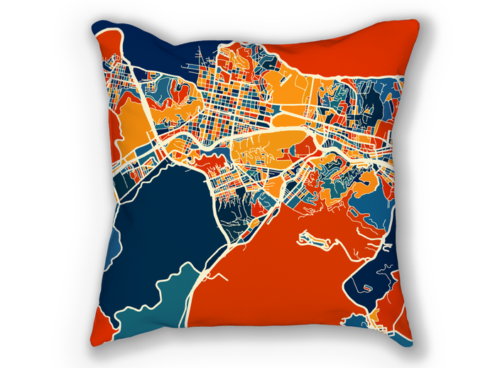 Caracas Map Pillow - Venezuela Map Pillow 18x18