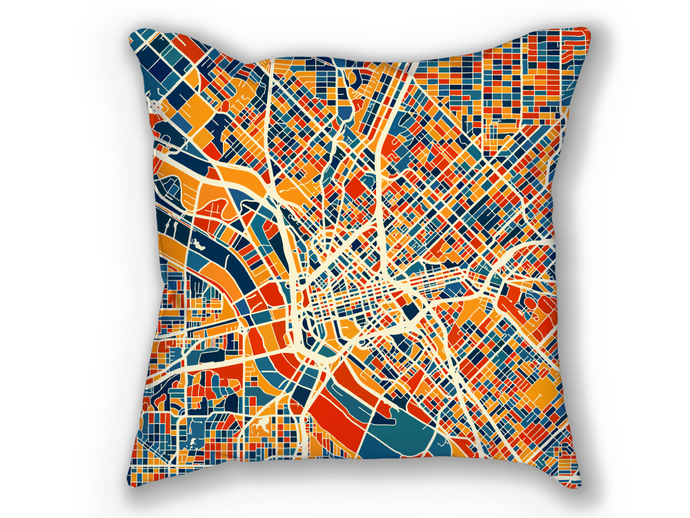 Dallas Map Pillow - Texas Map Pillow 18x18