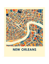 Charger l&#39;image dans la galerie, Affiche cartographique de New Orleans - Style Chroma
