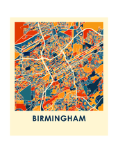 Charger l&#39;image dans la galerie, Affiche cartographique de Birmingham AB - Style Chroma
