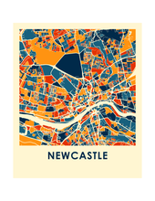 Charger l&#39;image dans la galerie, Affiche cartographique de Newcastle - Style Chroma
