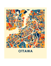 Charger l&#39;image dans la galerie, Affiche cartographique de Ottawa - Style Chroma
