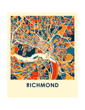 Charger l&#39;image dans la galerie, Affiche cartographique de Richmond - Style Chroma
