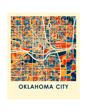 Charger l&#39;image dans la galerie, Affiche cartographique de Oklahoma City - Style Chroma
