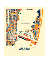 Charger l&#39;image dans la galerie, Affiche cartographique de Miami - Style Chroma
