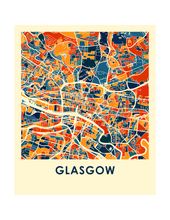 Charger l&#39;image dans la galerie, Affiche cartographique de Glasgow - Style Chroma
