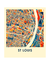 Charger l&#39;image dans la galerie, Affiche cartographique de St Louis - Style Chroma
