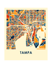 Charger l&#39;image dans la galerie, Affiche cartographique de Tampa - Style Chroma
