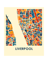 Charger l&#39;image dans la galerie, Affiche cartographique de Liverpool - Style Chroma
