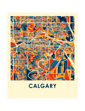 Charger l&#39;image dans la galerie, Affiche cartographique de Calgary - Style Chroma
