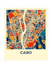 Charger l&#39;image dans la galerie, Affiche cartographique de Le Caire - Style Chroma
