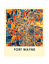 Charger l&#39;image dans la galerie, Affiche cartographique de Fort Wayne - Style Chroma
