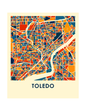 Load image into Gallery viewer, Toledo Ohio Map Print - Full Color Map Poster
