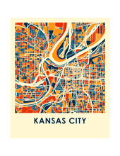 Charger l&#39;image dans la galerie, Affiche cartographique de Kansas City - Style Chroma
