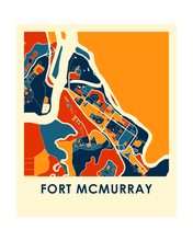 Charger l&#39;image dans la galerie, Affiche cartographique de Fort McMurray Alberta - Style Chroma
