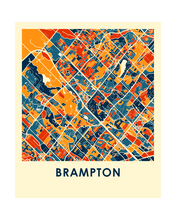 Charger l&#39;image dans la galerie, Affiche cartographique de Brampton Ontario - Style Chroma
