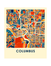 Charger l&#39;image dans la galerie, Affiche cartographique de Columbus - Style Chroma
