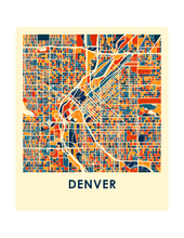 Charger l&#39;image dans la galerie, Affiche cartographique de Denver - Style Chroma
