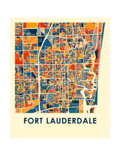 Charger l&#39;image dans la galerie, Affiche cartographique de Fort Lauderdale - Style Chroma
