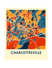 Charger l&#39;image dans la galerie, Affiche cartographique de Charlottesville - Style Chroma
