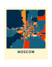 Charger l&#39;image dans la galerie, Affiche cartographique de Moscow ID - Style Chroma
