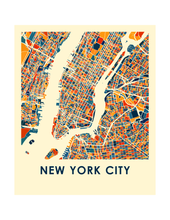 Charger l&#39;image dans la galerie, Affiche cartographique de New York City - Style Chroma
