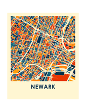 Load image into Gallery viewer, Newark Map Print - Full Color Map Poster
