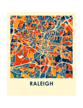 Charger l&#39;image dans la galerie, Affiche cartographique de Raleigh - Style Chroma
