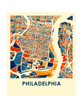 Charger l&#39;image dans la galerie, Affiche cartographique de Philadelphie - Style Chroma
