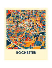 Charger l&#39;image dans la galerie, Affiche cartographique de Rochester - Style Chroma
