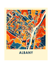 Charger l&#39;image dans la galerie, Affiche cartographique de Albany - Style Chroma
