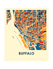 Charger l&#39;image dans la galerie, Affiche cartographique de Buffalo - Style Chroma
