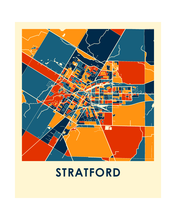 Charger l&#39;image dans la galerie, Affiche cartographique de Stratford ON - Style Chroma
