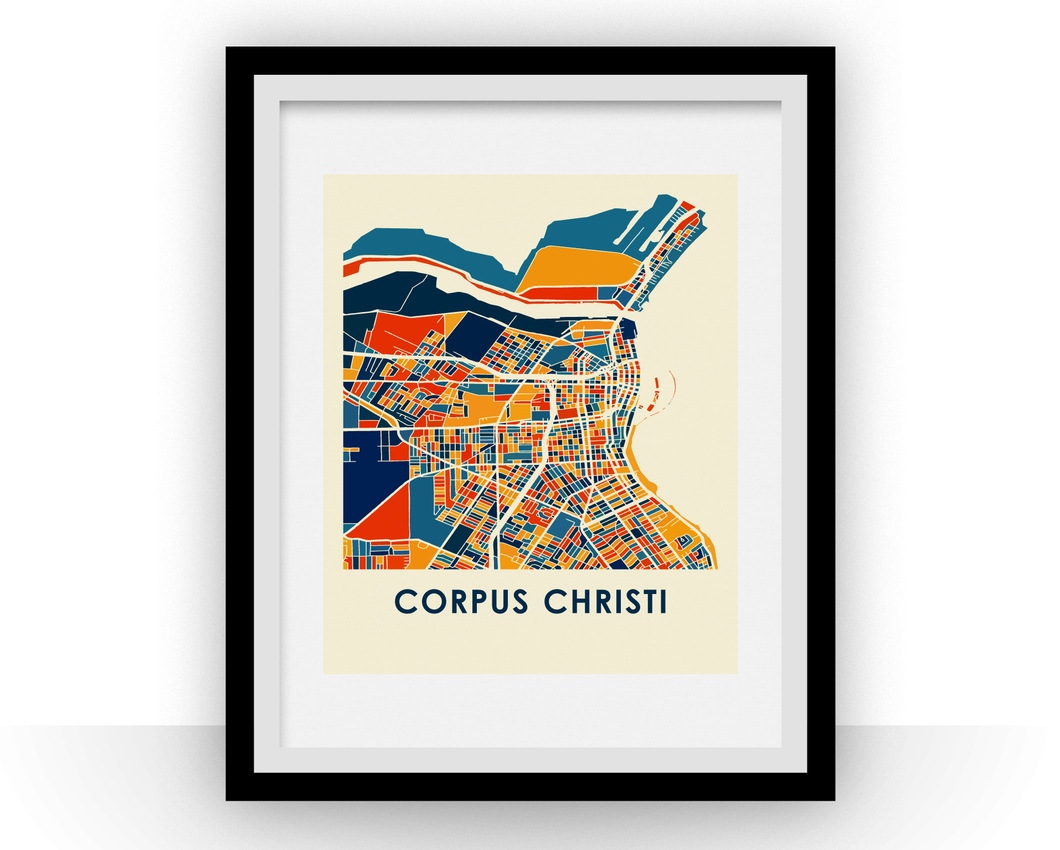 Corpus Christi Map Print - Full Color Map Poster