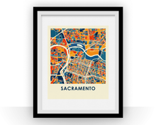 Charger l&#39;image dans la galerie, Sacramento Map Print - Full Color Map Poster
