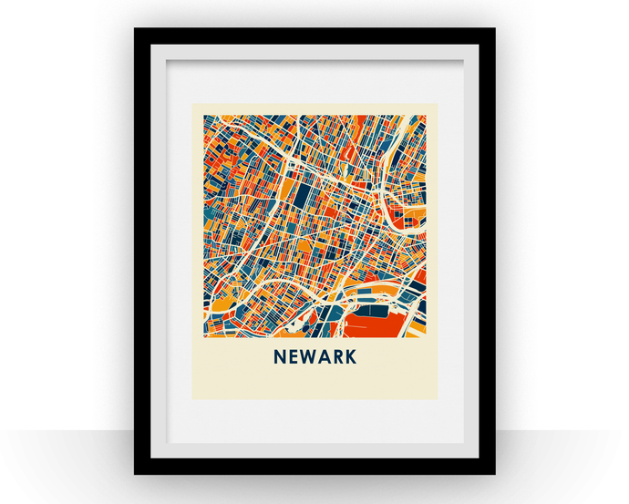 Newark Map Print - Full Color Map Poster