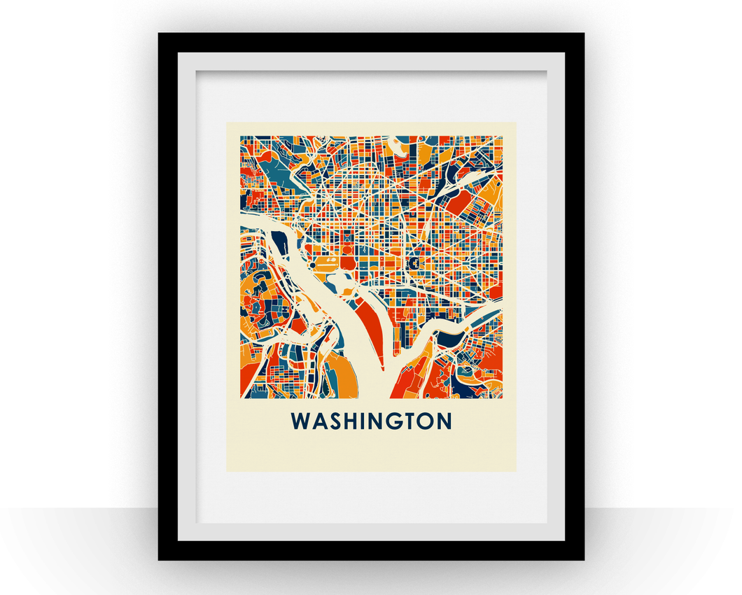 Washington Map Print - Full Color Map Poster