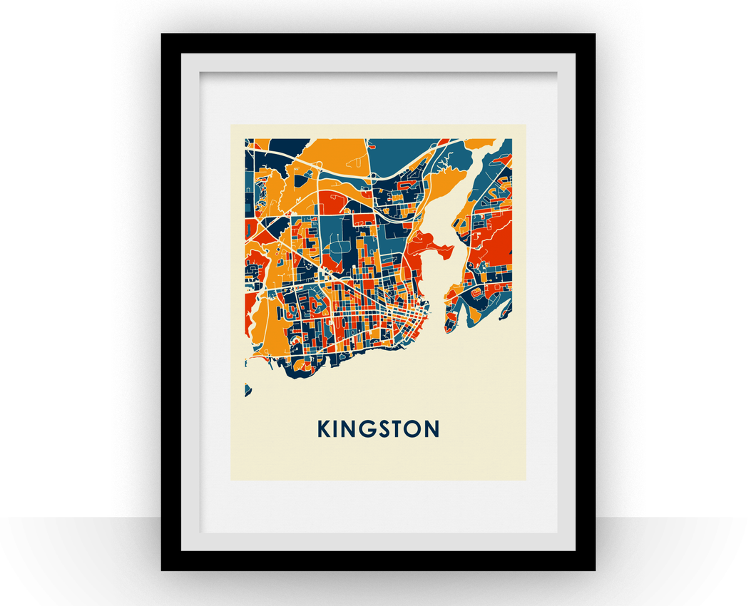 Affiche cartographique de Kingston - Style Chroma