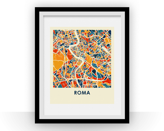 Rome Map Print - Full Color Map Poster