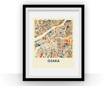 Charger l&#39;image dans la galerie, Osaka Map Print - Full Color Map Poster
