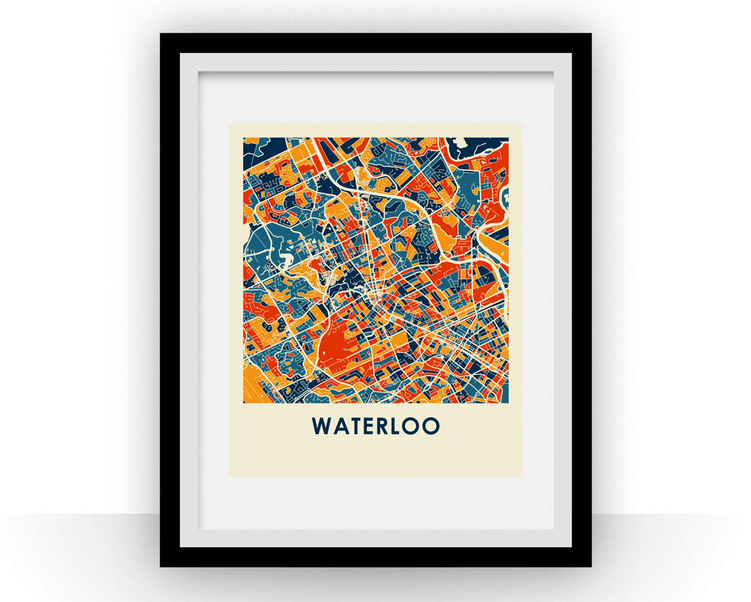 Waterloo Ontario Map Print - Full Color Map Poster