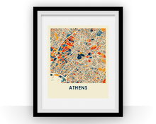 Charger l&#39;image dans la galerie, Athens Map Print - Full Color Map Poster
