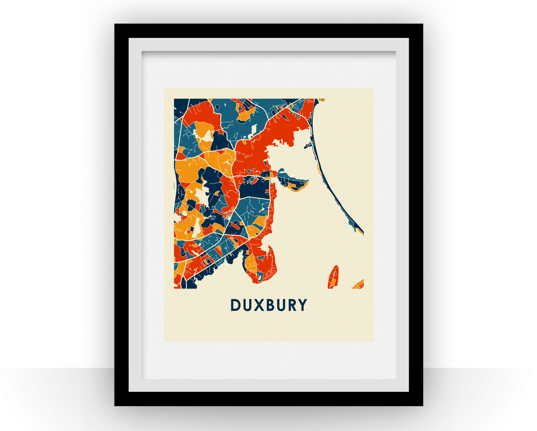 Affiche cartographique de Duxbury - Style Chroma