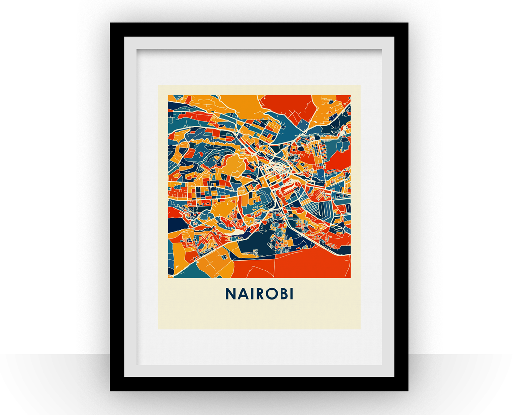 Nairobi Map Print - Full Color Map Poster