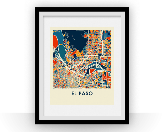 El Paso Map Print - Full Color Map Poster